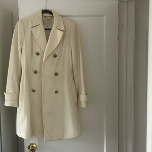 Banana Republic Wool Cream White Coat